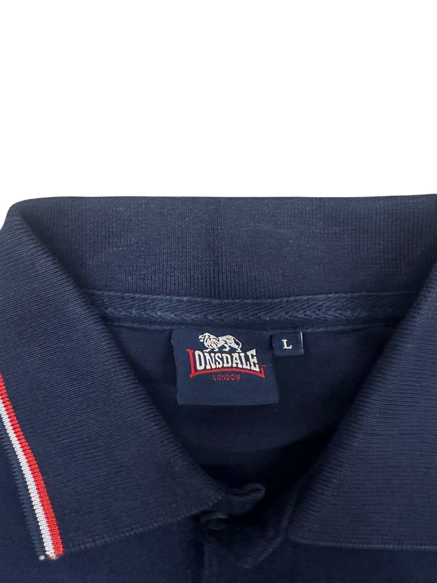 Lonsdale London Polo Shirt Navy Blau Weiß Rot L
