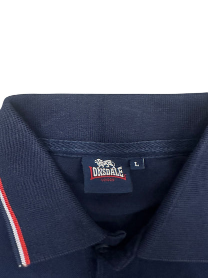 Lonsdale London Polo Shirt Navy Blau Weiß Rot L
