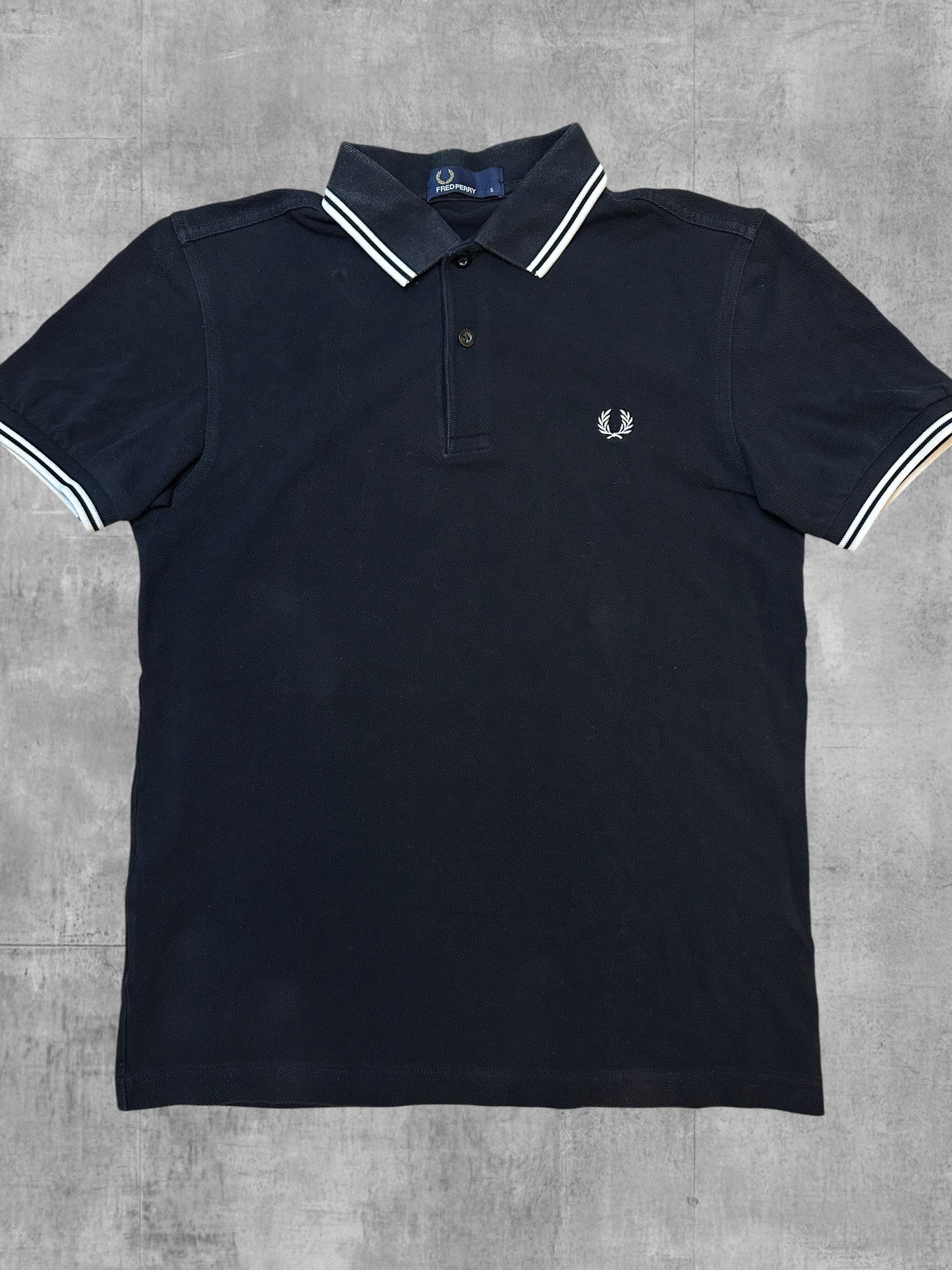 Fred Perry Polo Shirt Schwarz Weiß S