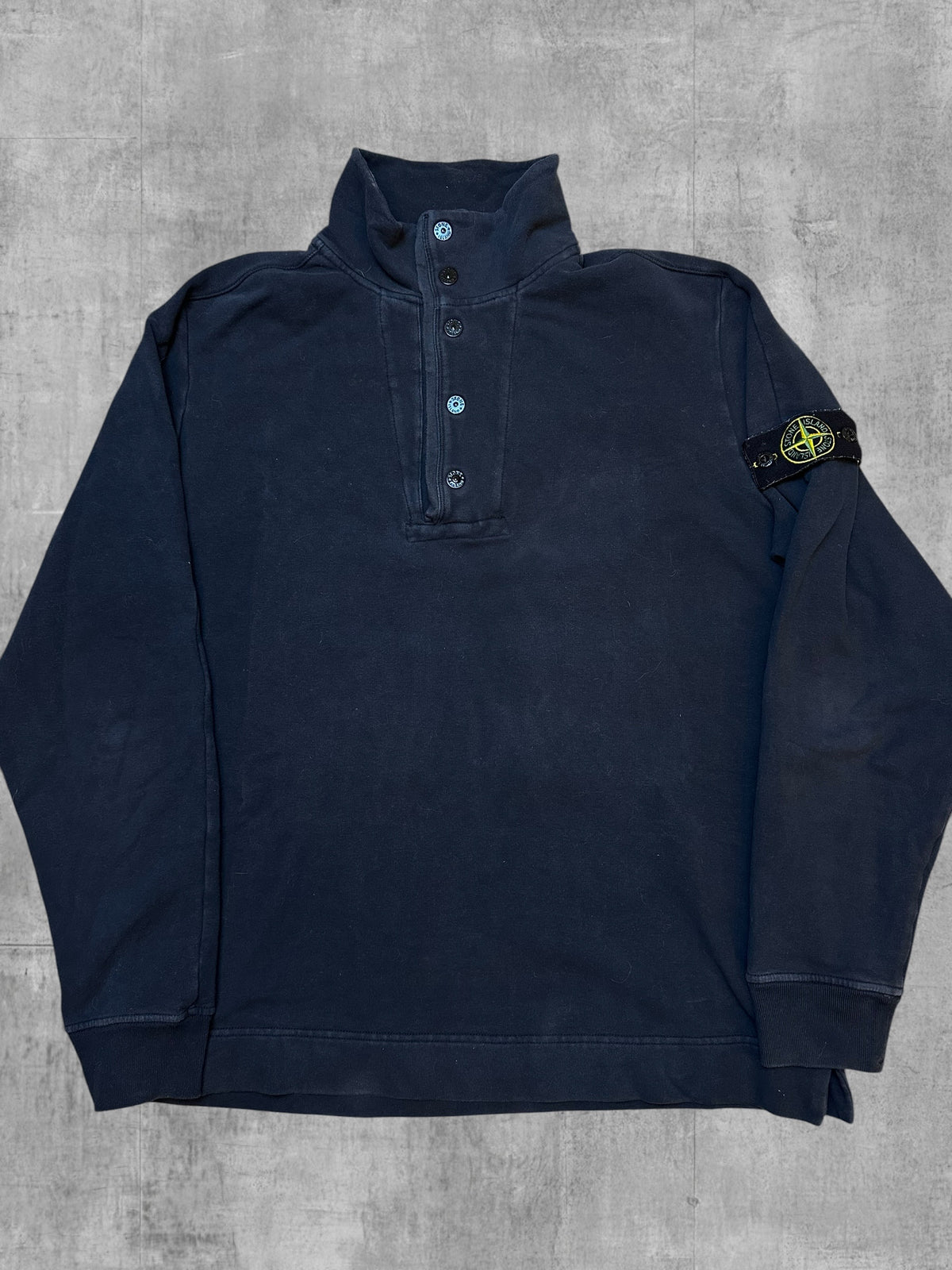 Stone Island Quarter Zip Pullover Navy Blau L