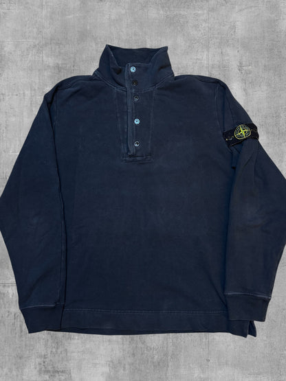 Stone Island Quarter Zip Pullover Navy Blau L