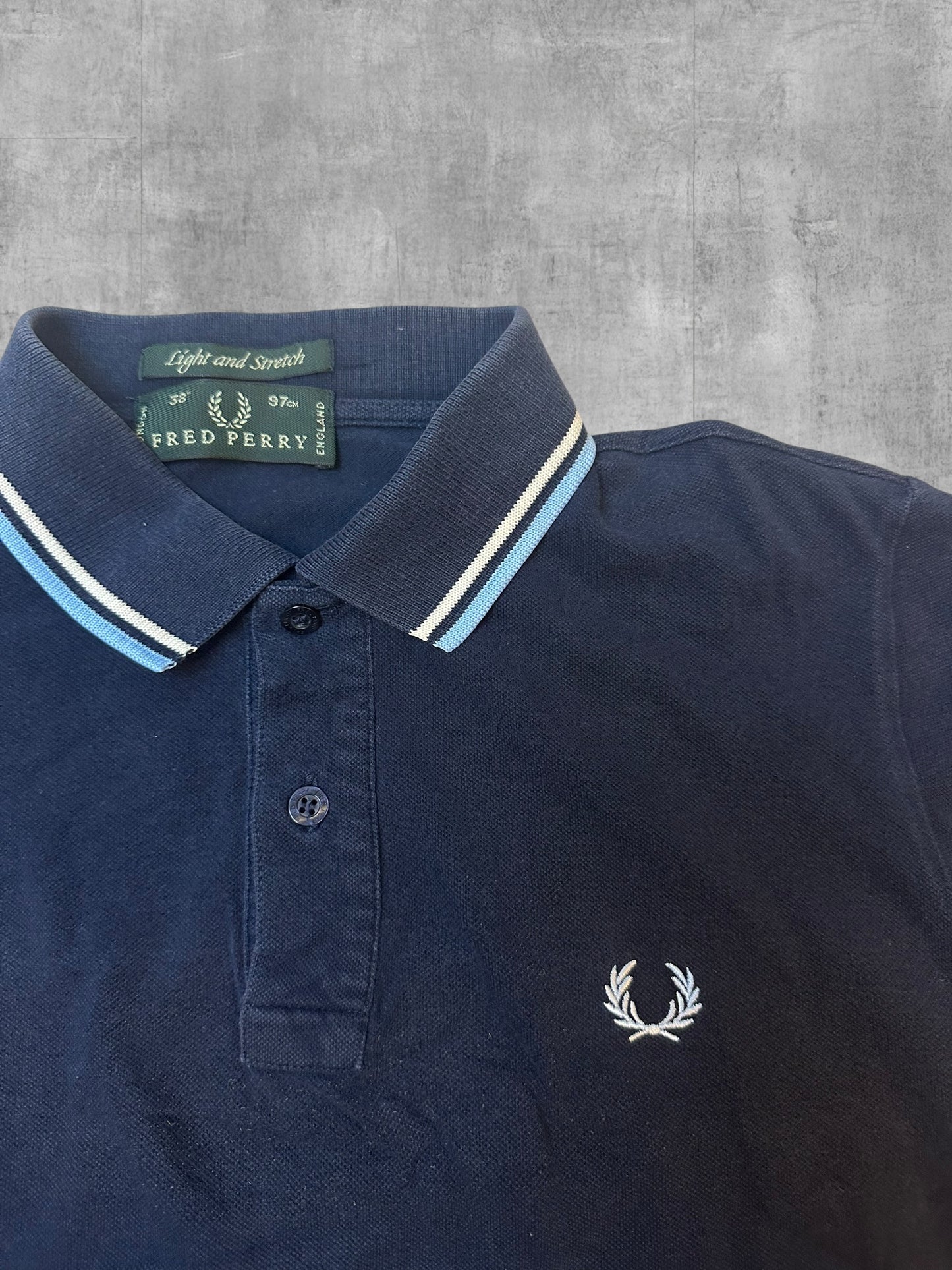 Fred Perry Polo Shirt Navy Blau Weiß S