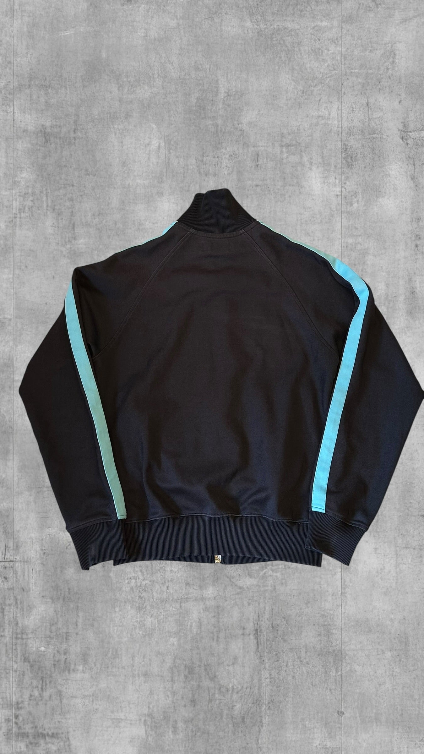 Vintage Fred Perry Trainingsjacke Taped Zip Jacke Schwarz Hellblau XS