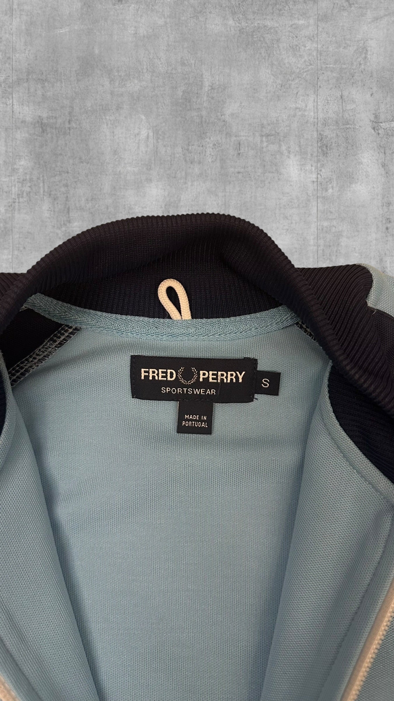 Fred Perry Vintage Trainingsjacke Hellblau Navy Blau S