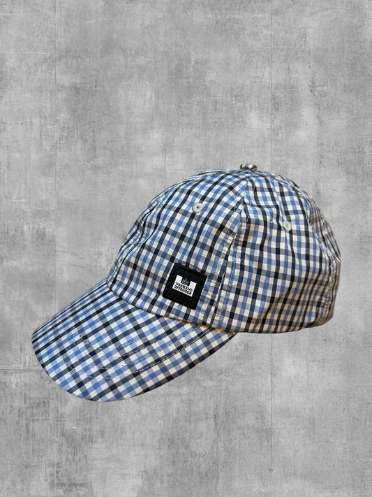 Weekend Offender Cap Mütze Hellblau Schwarz Weiß Karriert