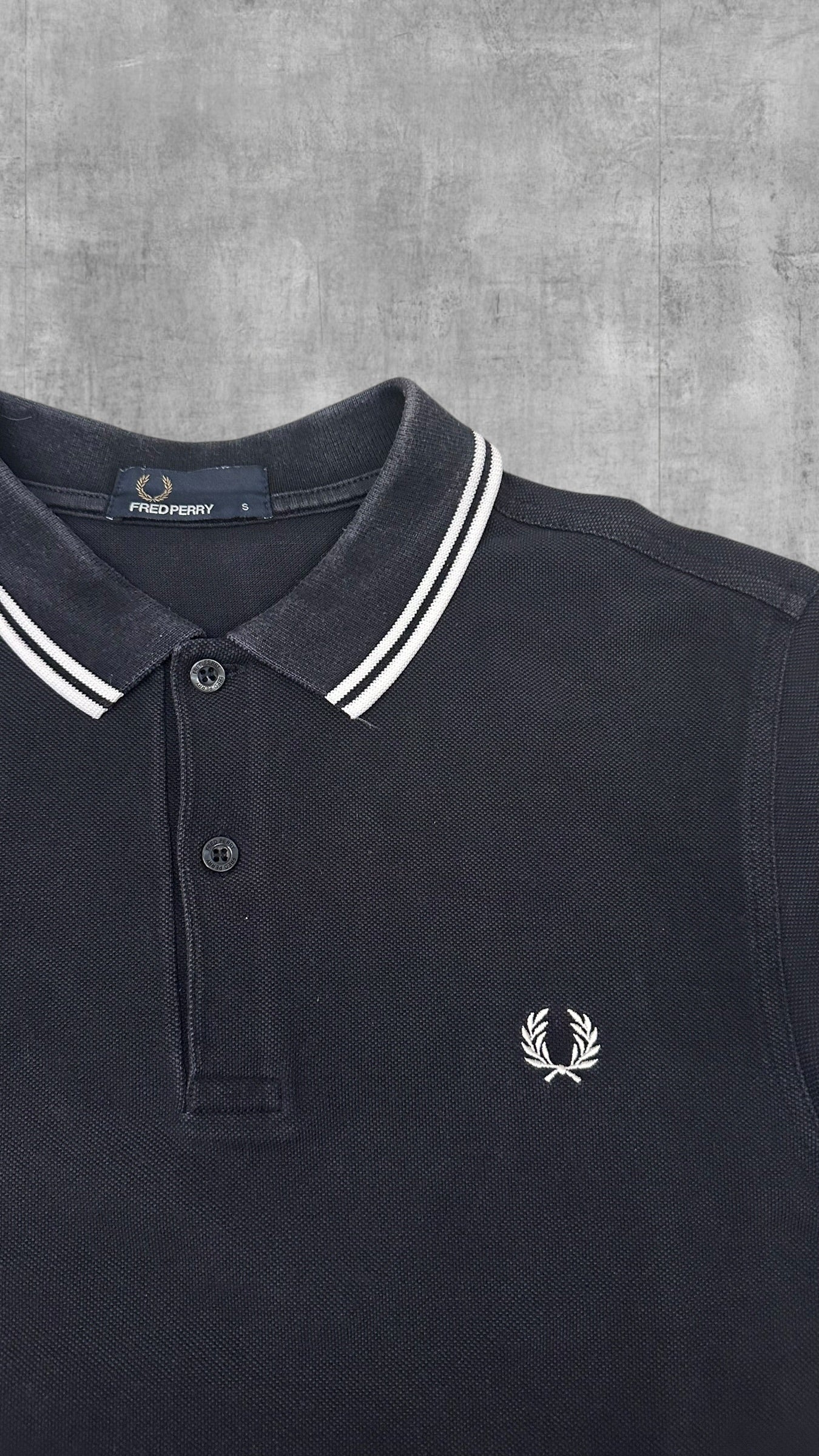 Fred Perry Polo Shirt Schwarz Weiß S
