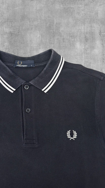 Fred Perry Polo Shirt Schwarz Weiß S