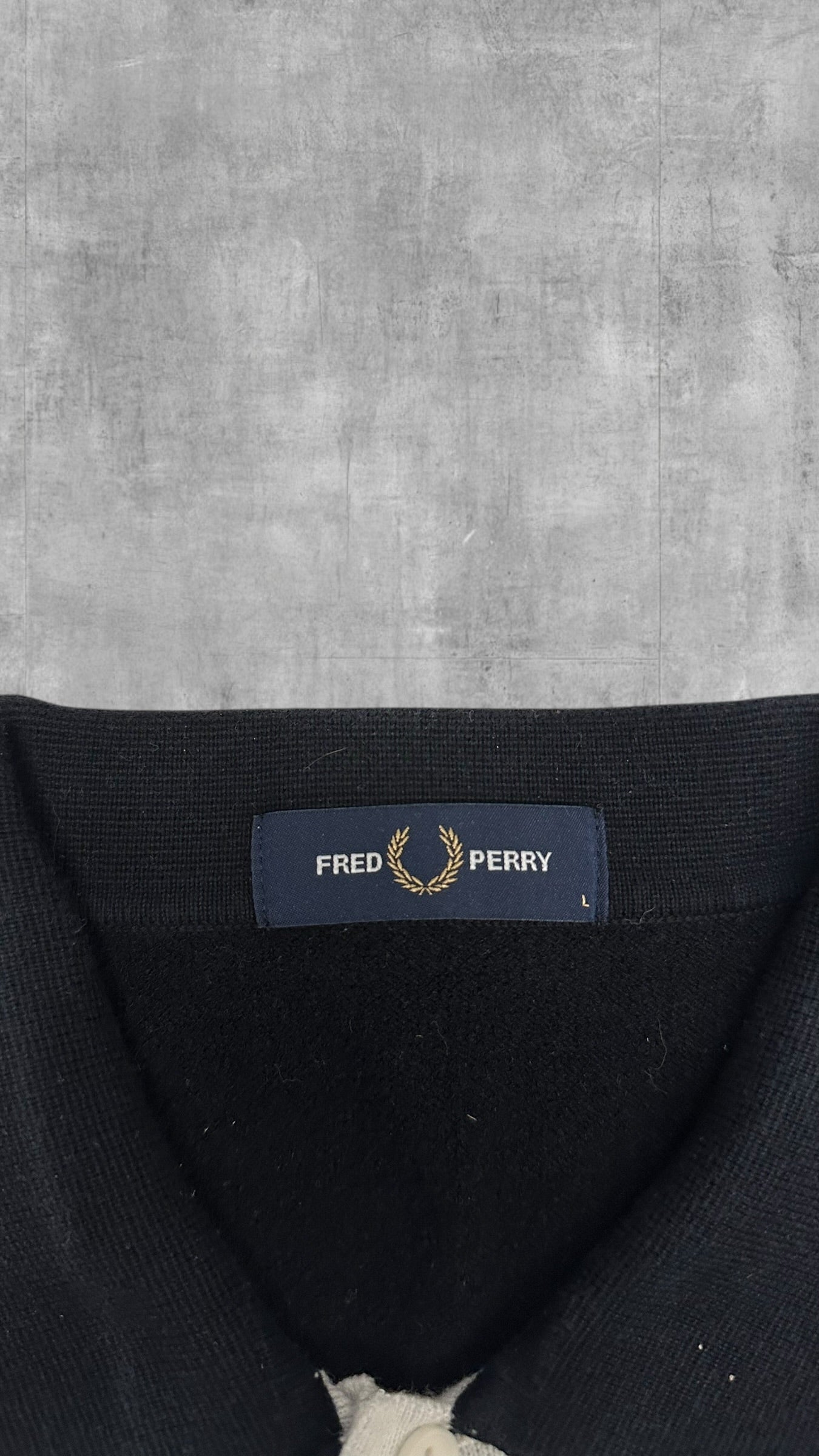 Fred Perry Polo Shirt Schwarz Weiß L