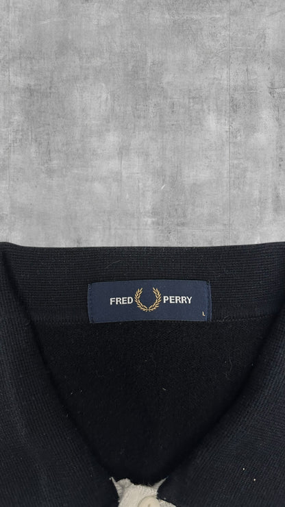 Fred Perry Polo Shirt Schwarz Weiß L