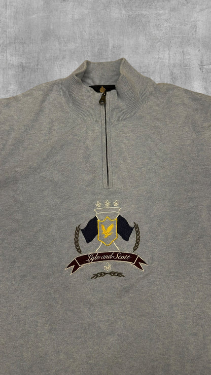 Lyle & Scott Vintage Half/Quarter Zip Pullover Türkis M