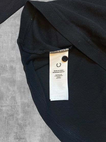 Fred Perry Langarm Polo Shirt Schwarz XL