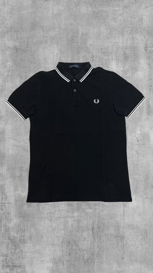 Fred Perry Polo Shirt Schwarz Weiß M