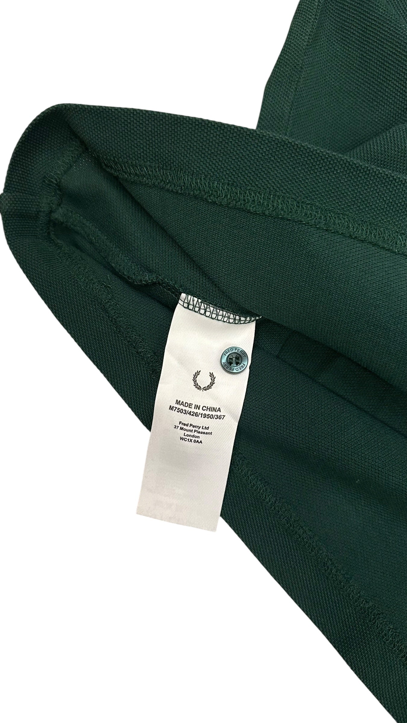 Fred Perry Polo Shirt Dunkelgrün Weiß M