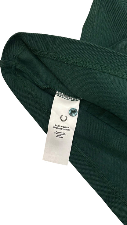 Fred Perry Polo Shirt Dunkelgrün Weiß M