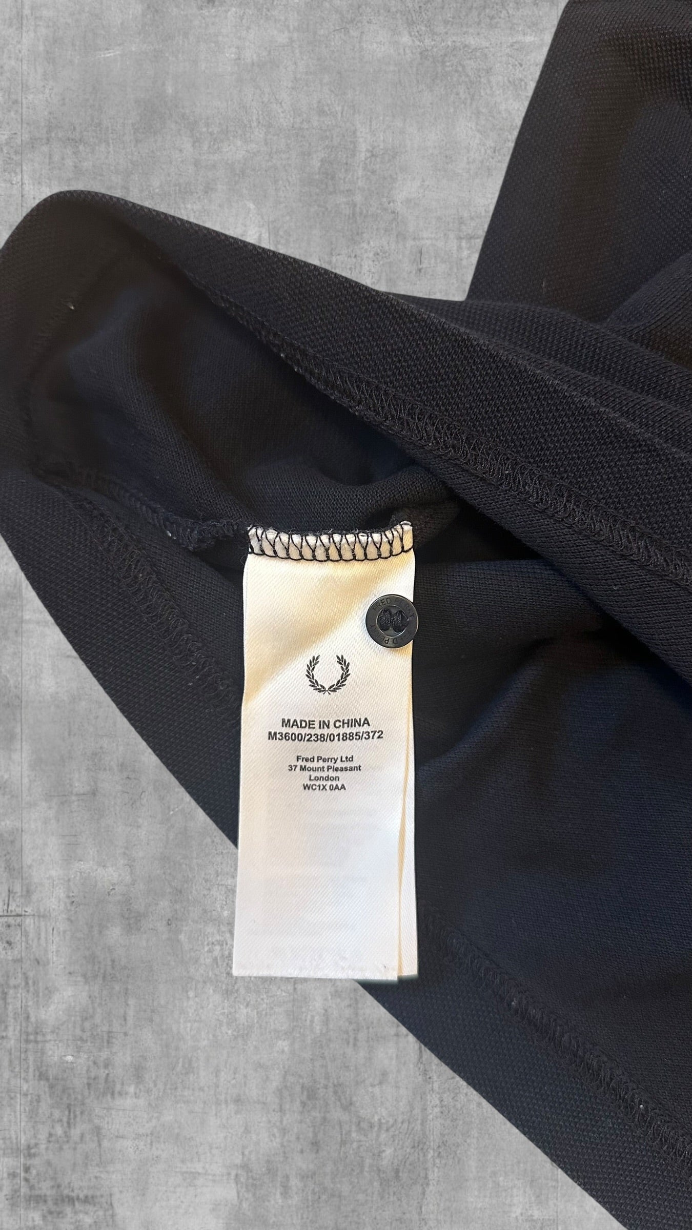Fred Perry Polo Shirt Schwarz Weiß S