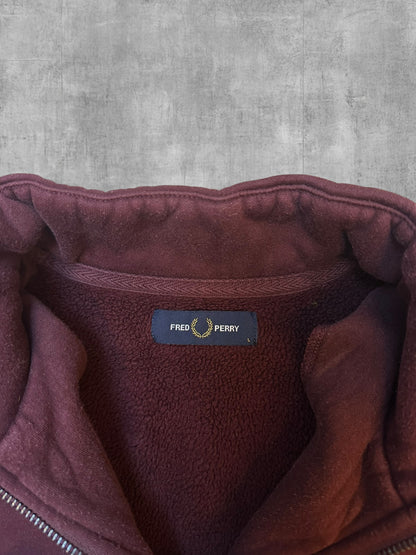 Fred Perry Half / Quarter zip Pullover Weinrot L