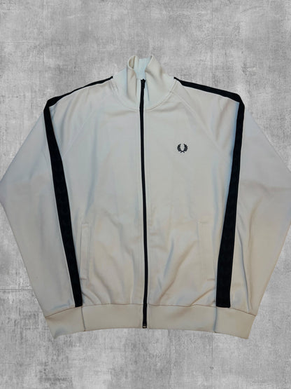 Fred Perry Trainingsjacke Taped Weiß Schwarz M