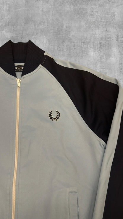 Fred Perry Trainingsjacke Taped Zip Jacke Hellblau Navy Blau S