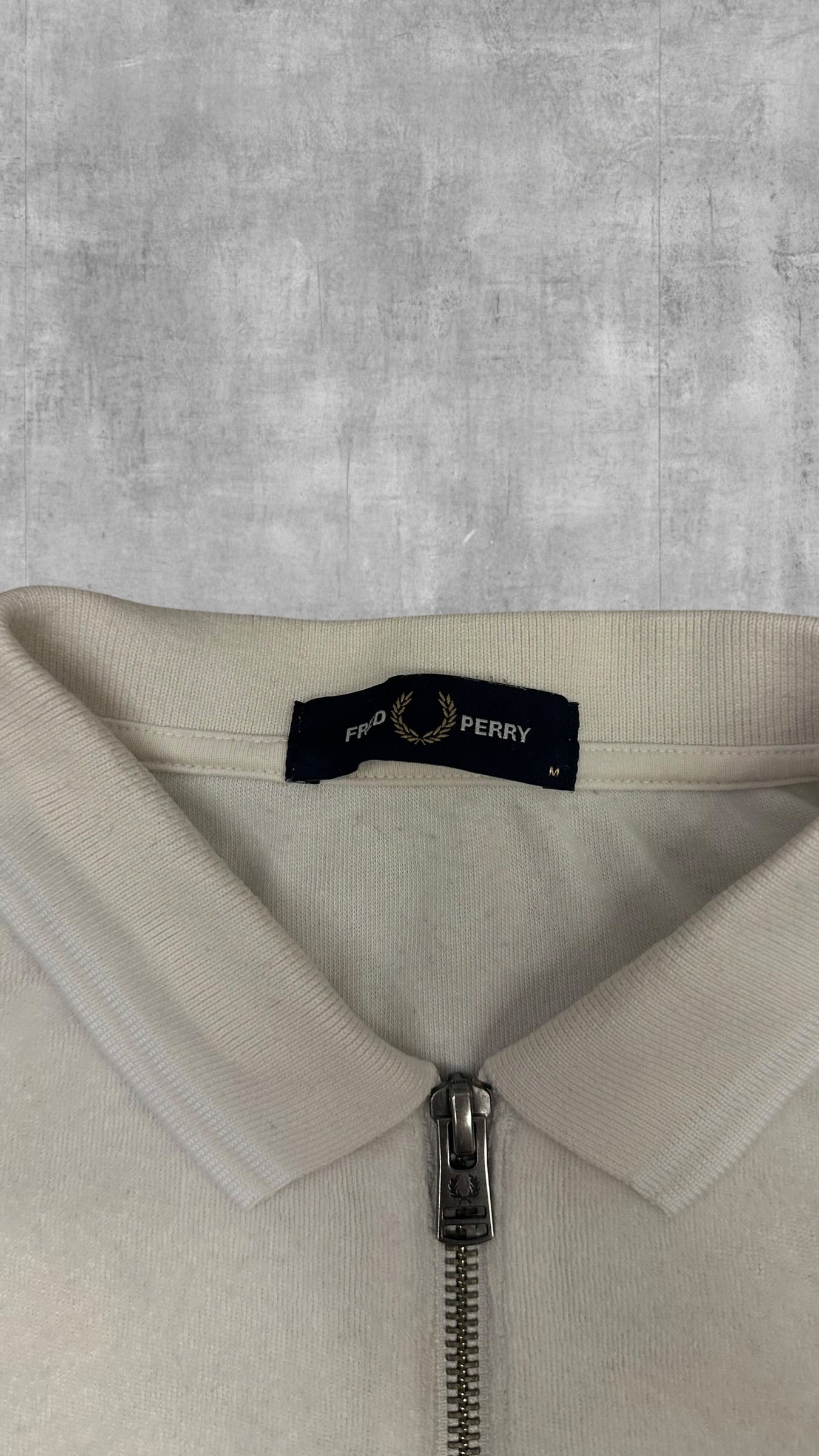 Fred Perry Zip Polo Shirt Weiß M
