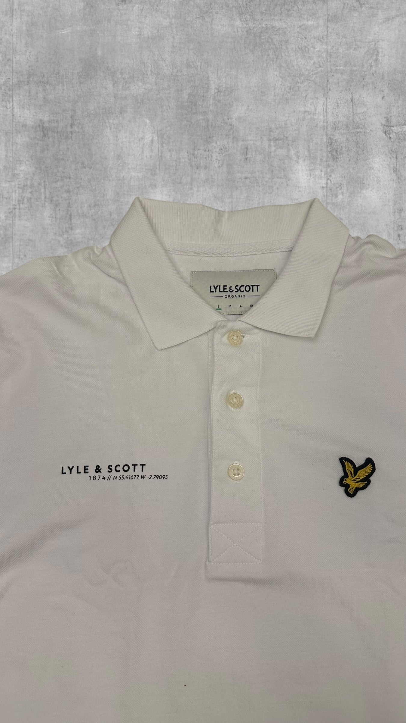 Lyle & Scott Langarm Polo Shirt Weiß S
