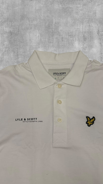 Lyle & Scott Langarm Polo Shirt Weiß S
