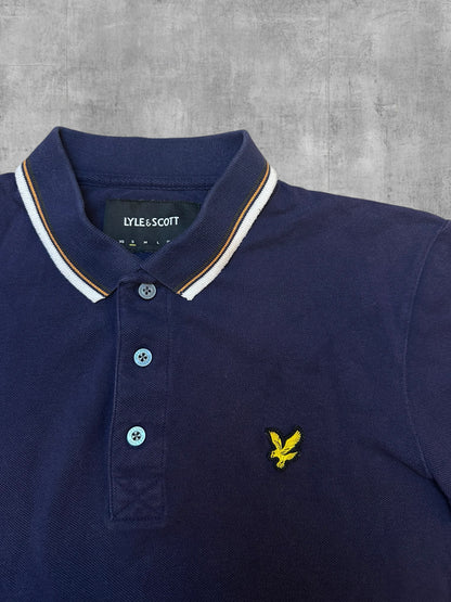 Lyle & Scott Polo Shirt Navy Blau Weiß S