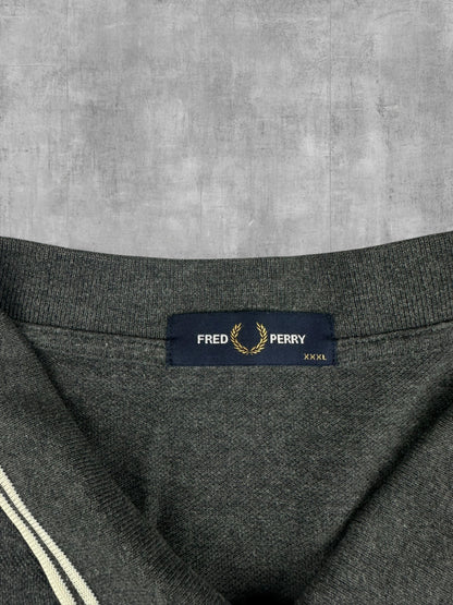 Fred Perry Polo Shirt Grau Weiß 3XL