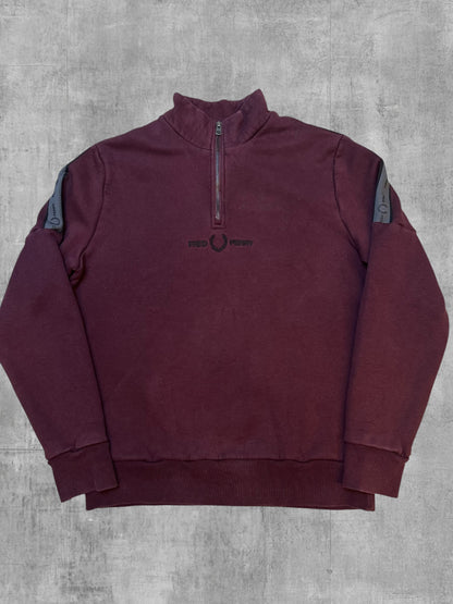 Fred Perry Half / Quarter zip Pullover Weinrot L