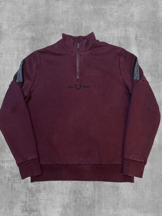Fred Perry Half / Quarter zip Pullover Weinrot L