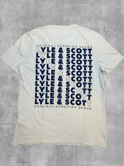 Lyle & Scott T-shirt Backprint Weiß Navy Blau L