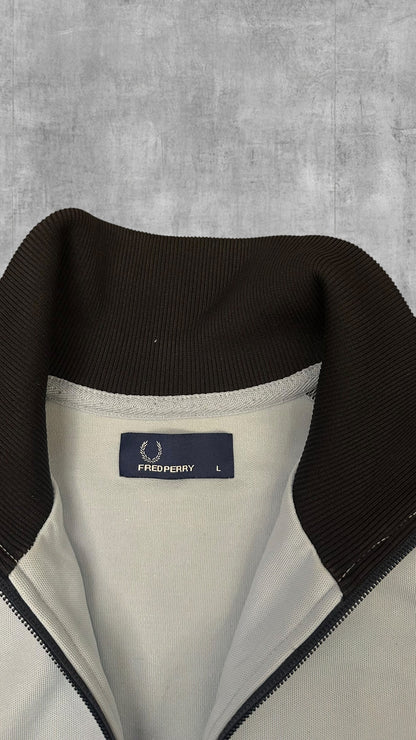 Fred Perry Vintage Trainingsjacke Taped Schwarzblau Hellblau Weiß L