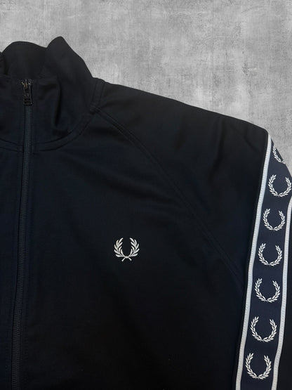 Fred Perry Taped Track Jacket Black White M