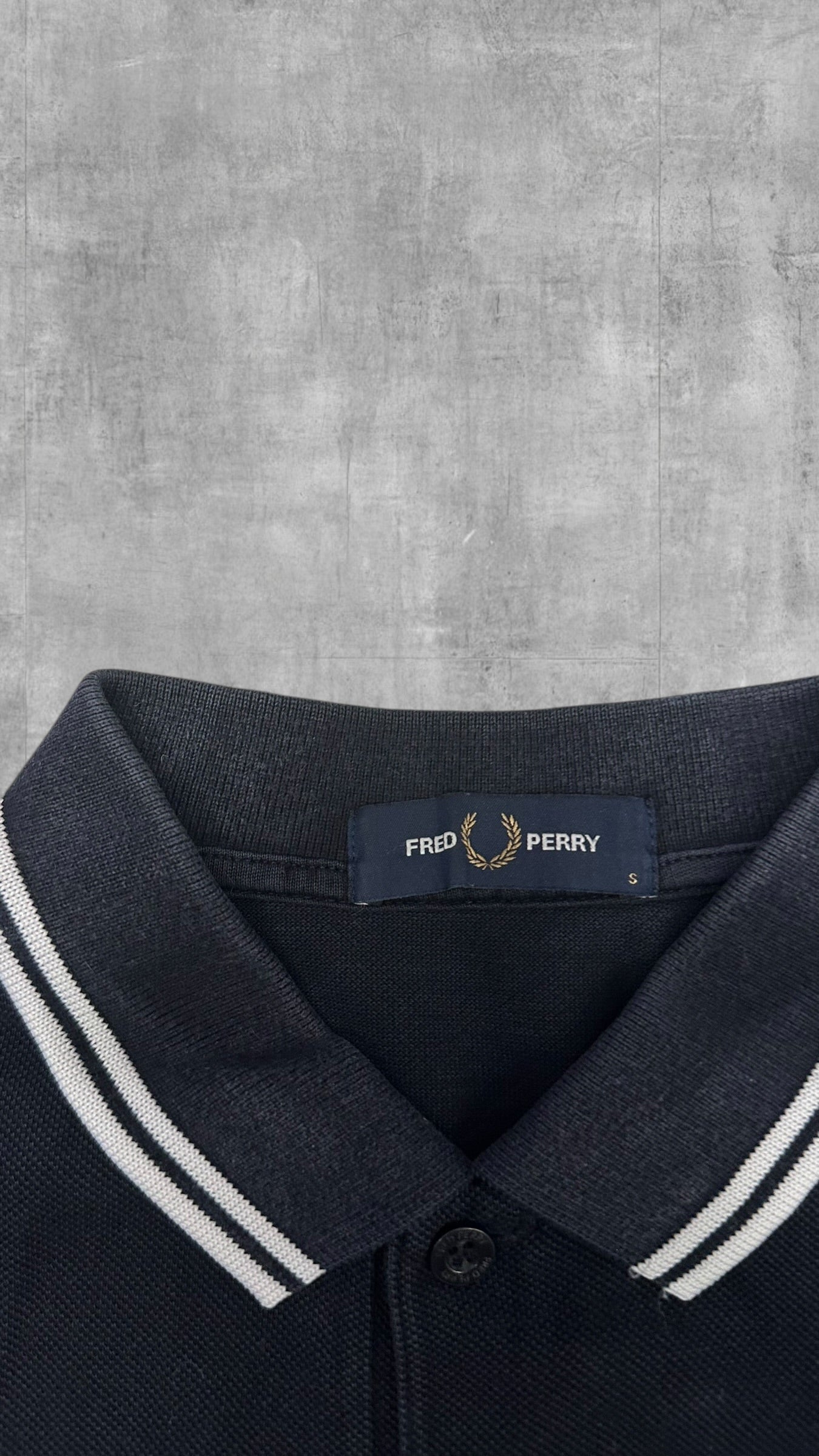Fred Perry Polo Shirt Schwarz Weiß S