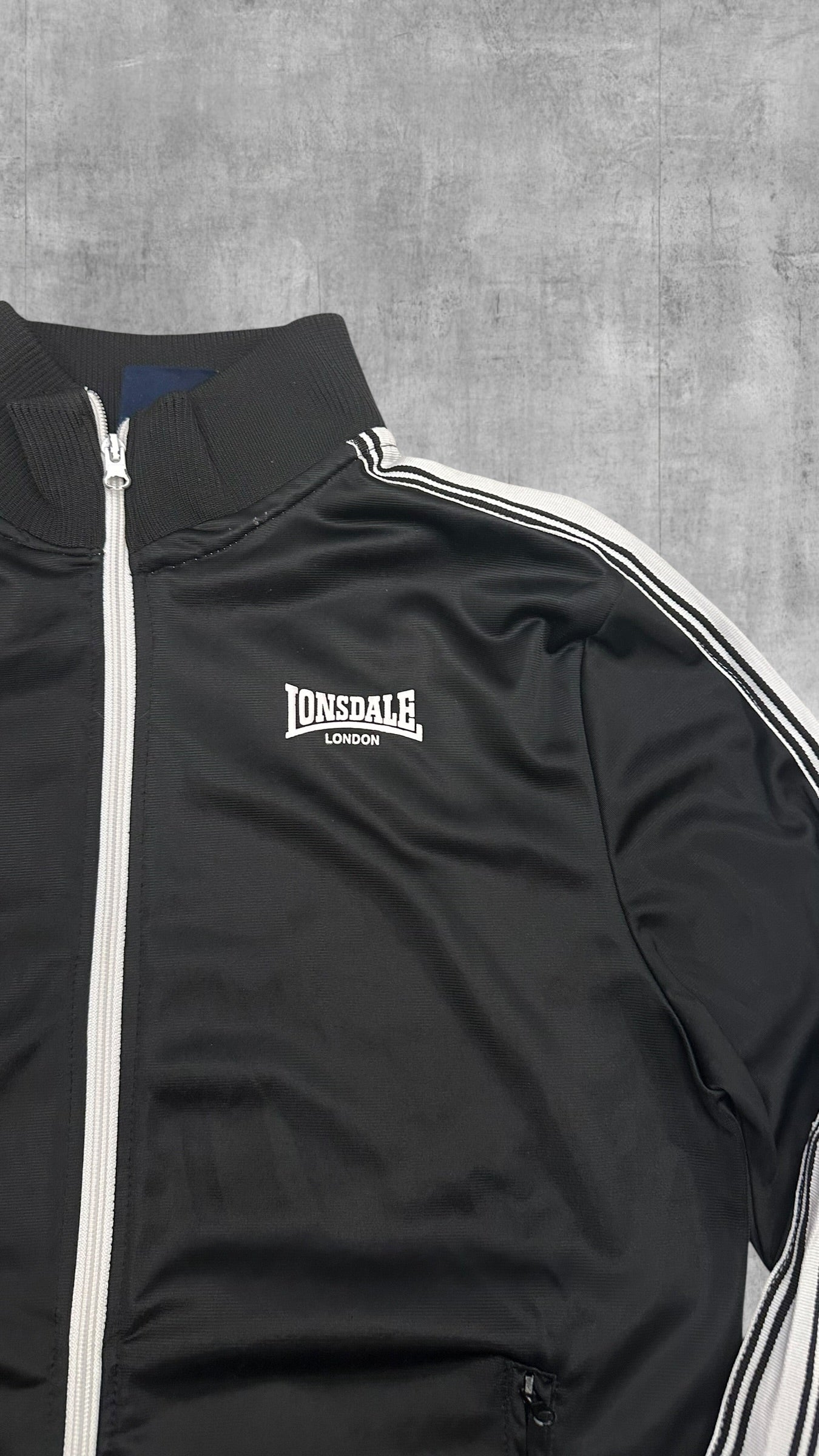 Lonsdale London Trainingsjacke Backprint Schwarz Weiß S