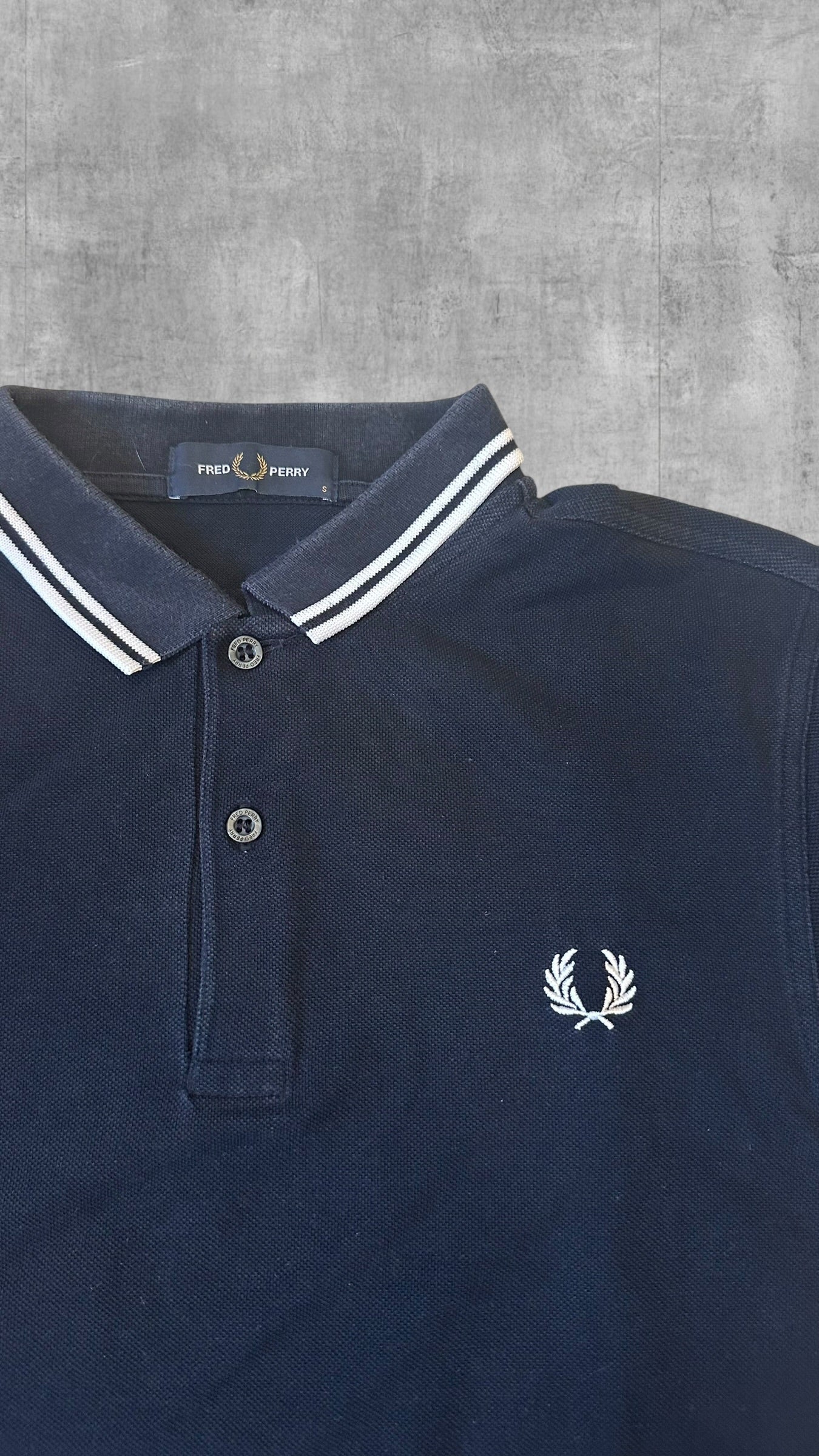 Fred Perry Polo Shirt Schwarz Weiß S