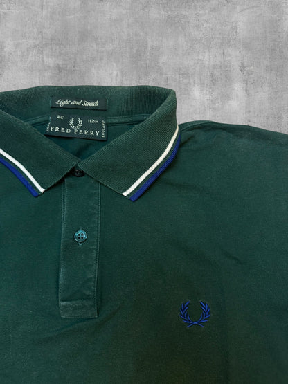 Fred Perry Poloshirt Grün Weiß Blau L