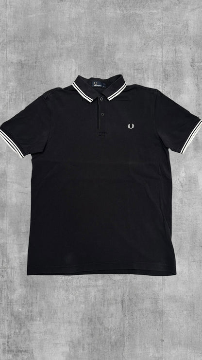 Fred Perry Polo Shirt Schwarz Weiß M