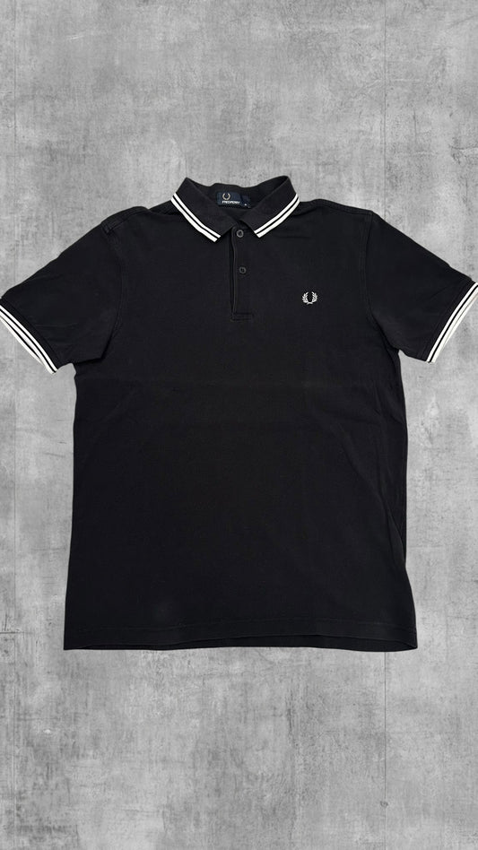 Fred Perry Polo Shirt Schwarz Weiß M