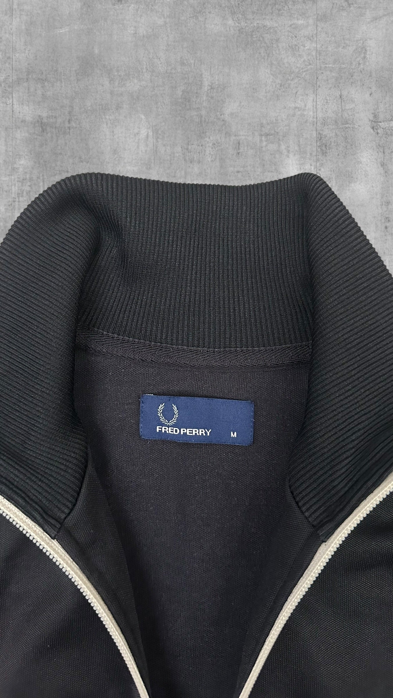 Fred Perry Trainingsjacke Taped Schwarz Grün Weiß M