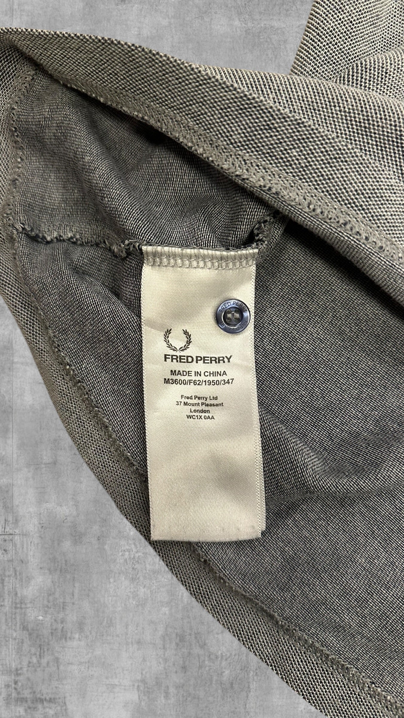 Fred Perry Polo Shirt Grau Weiß M