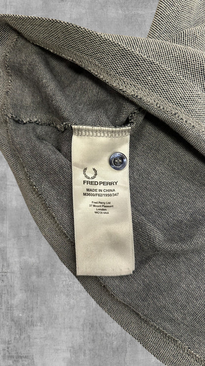 Fred Perry Polo Shirt Grau Weiß M