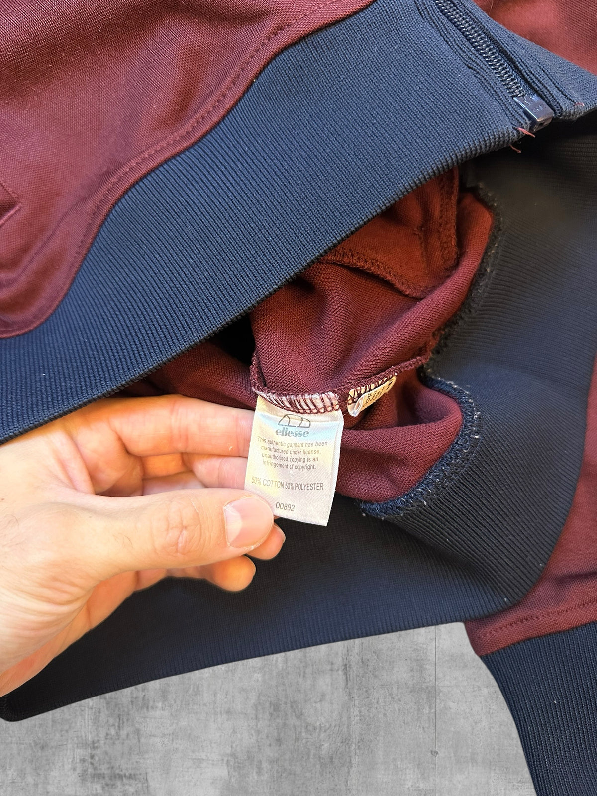 Ellesse Rimini Trainingsjacke Navy Blau Weinrot Weiß S