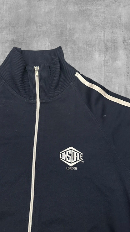 Lonsdale London taped Trainingsjacke Backprint Navy Blau Weiß Ma
