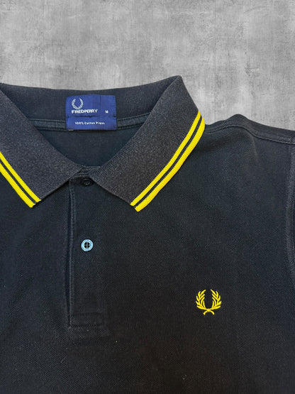 Fred Perry Polo Shirt Schwarz Gelb M