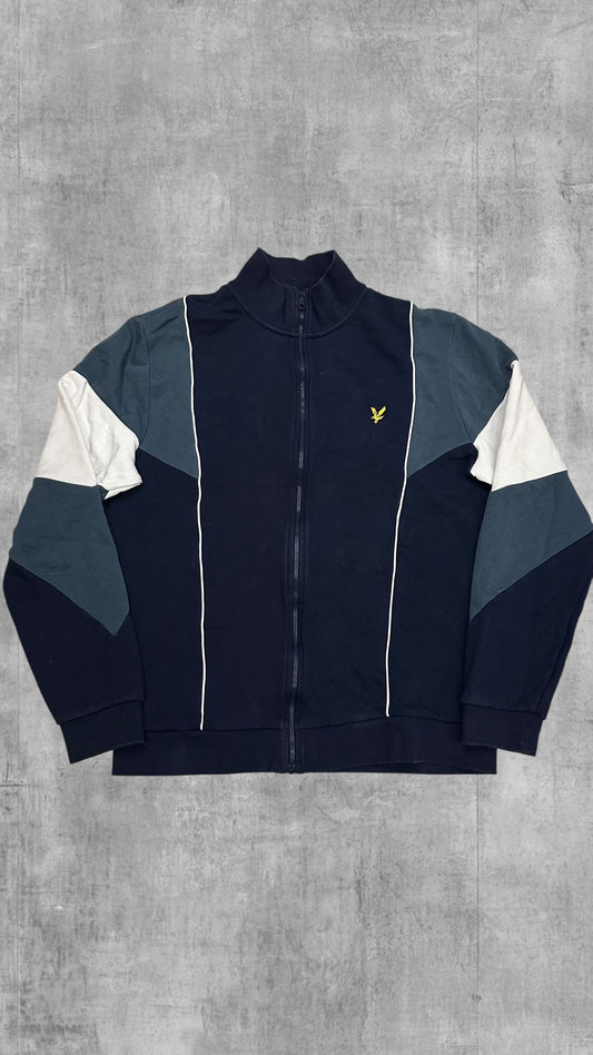 Lyle & Scott Vintage Trainingsjacke Navy Blau Türkis Weiß L