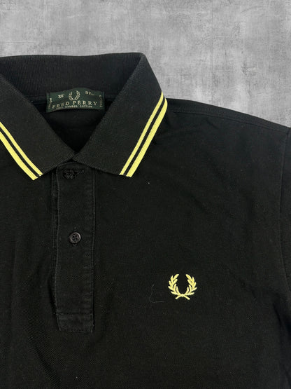 Fred Perry Polo Shirt Schwarz Gelb S - M