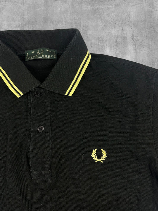 Fred Perry Polo Shirt Schwarz Gelb S - M