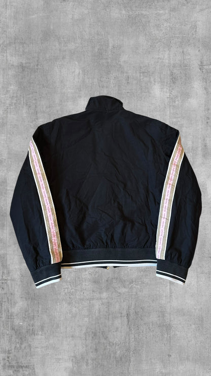 Fred Perry Übergangsjacke Regenjacke Gefüttert Taped Schwarz Frauengröße XL