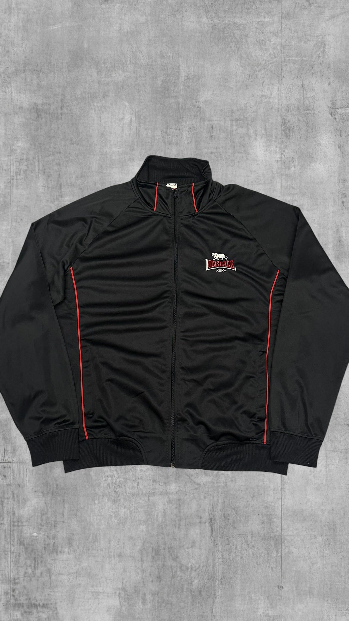 Lonsdale London Trainingsjacke Schwarz Rot Weiß Backprint XL