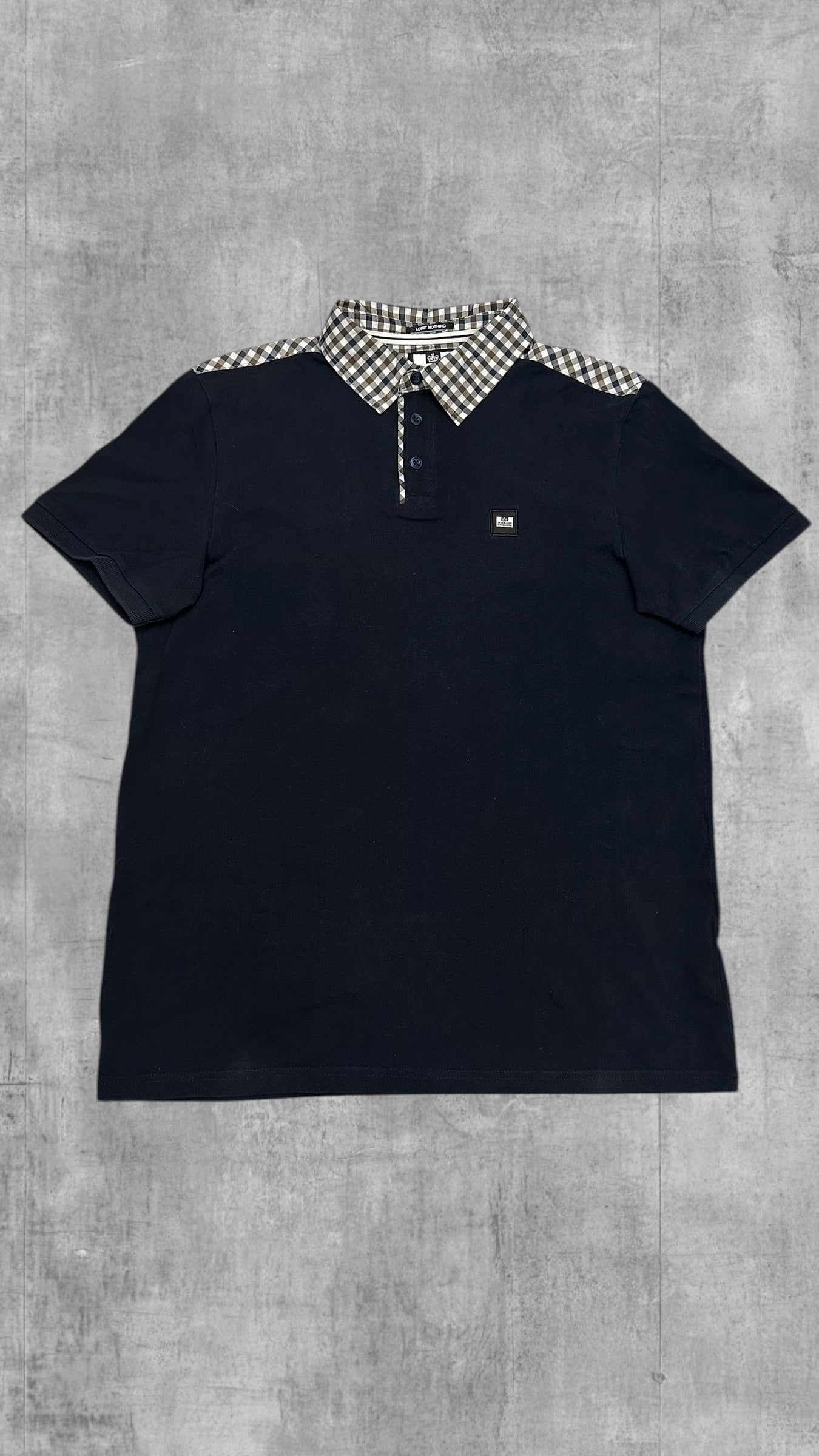 Weekend Offender Polo Shirt Schwarzblau kartiert M